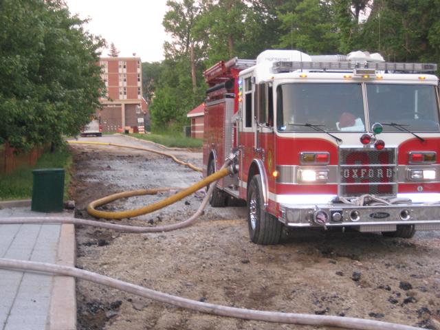 Engine 21-1 at a drill in Lincoln University.